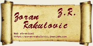 Zoran Rakulović vizit kartica